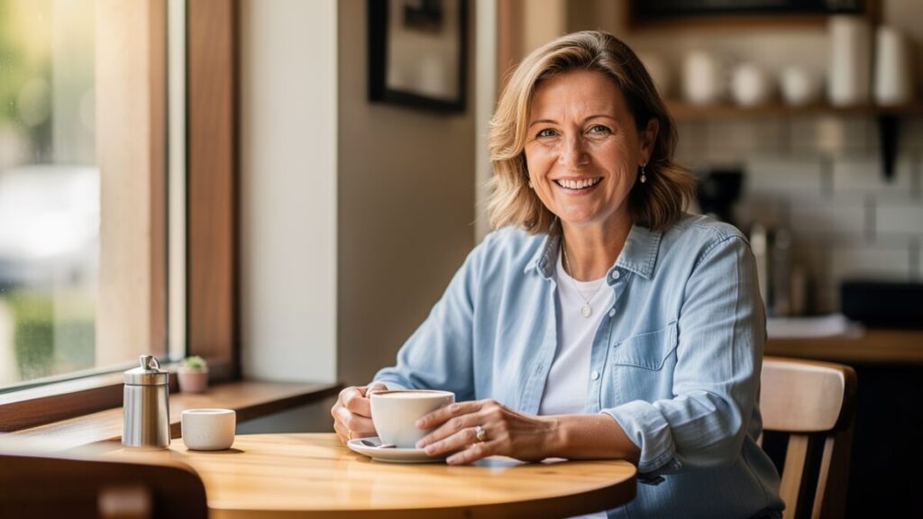 Susan M.  Smiling customer sharing her Coffee Haven testimonial.